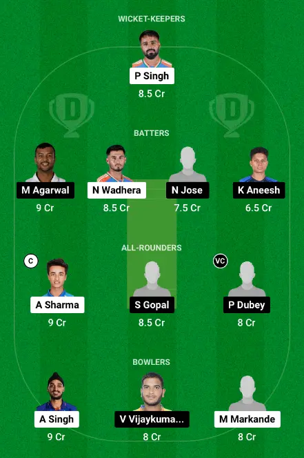 PUN vs KAR Dream11 Team Choice 1