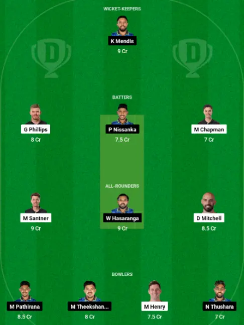 NZ vs SL Dream11 Team Choice 1