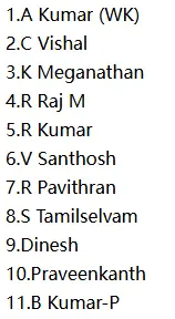 KAR Playing XI