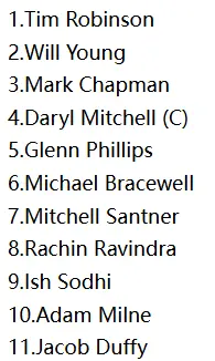 New Zealand Playing XI Prediction